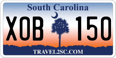 SC license plate XOB150