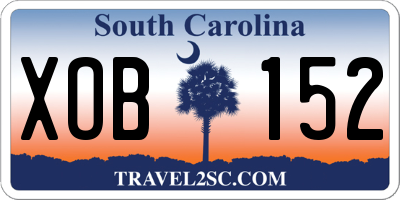 SC license plate XOB152