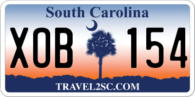 SC license plate XOB154