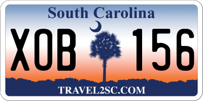 SC license plate XOB156