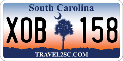 SC license plate XOB158