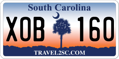 SC license plate XOB160