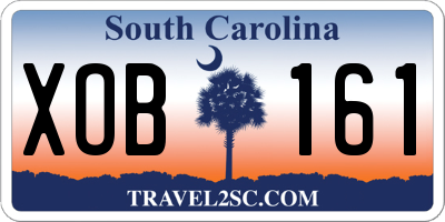 SC license plate XOB161