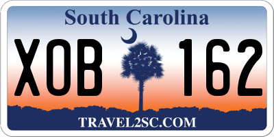 SC license plate XOB162