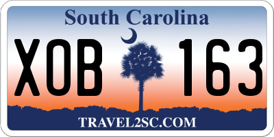 SC license plate XOB163