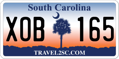 SC license plate XOB165