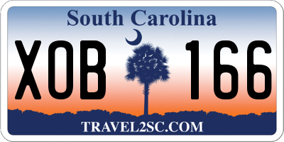 SC license plate XOB166