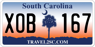 SC license plate XOB167
