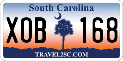 SC license plate XOB168