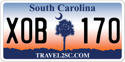 SC license plate XOB170
