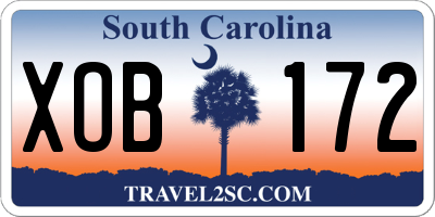 SC license plate XOB172