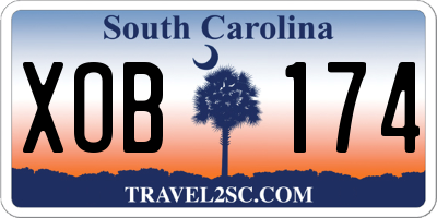 SC license plate XOB174