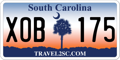 SC license plate XOB175