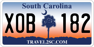 SC license plate XOB182