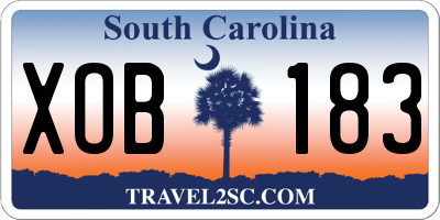 SC license plate XOB183