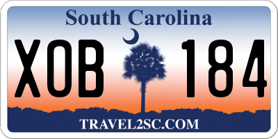 SC license plate XOB184