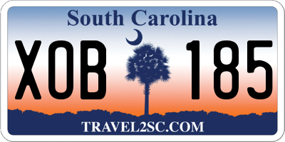SC license plate XOB185
