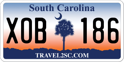 SC license plate XOB186