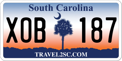 SC license plate XOB187