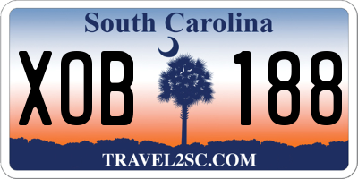 SC license plate XOB188
