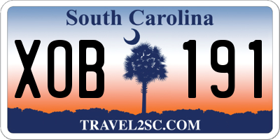 SC license plate XOB191
