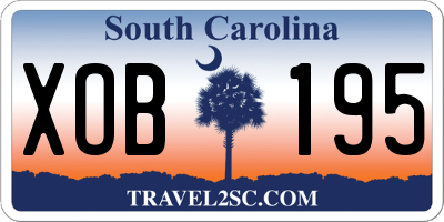SC license plate XOB195