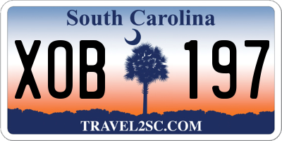 SC license plate XOB197