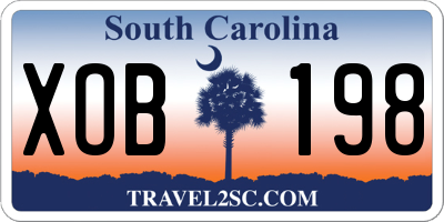 SC license plate XOB198