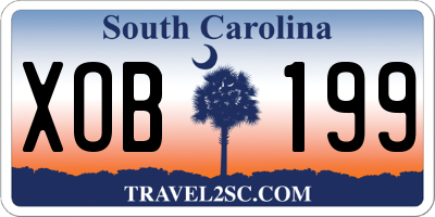 SC license plate XOB199