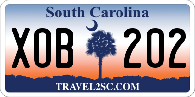 SC license plate XOB202