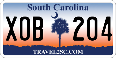 SC license plate XOB204