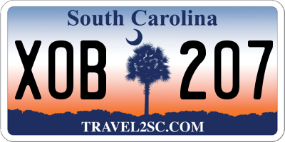 SC license plate XOB207