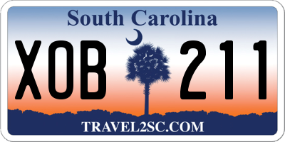 SC license plate XOB211