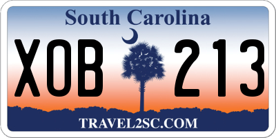 SC license plate XOB213