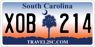 SC license plate XOB214