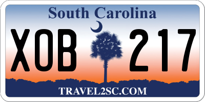 SC license plate XOB217