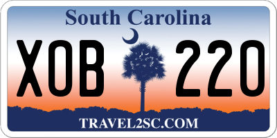 SC license plate XOB220