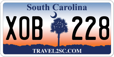 SC license plate XOB228