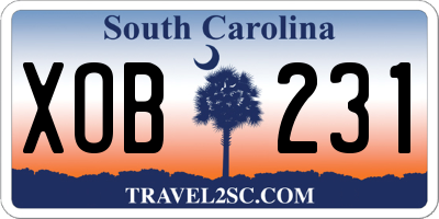 SC license plate XOB231