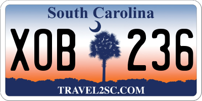 SC license plate XOB236