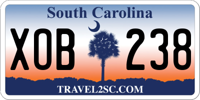 SC license plate XOB238