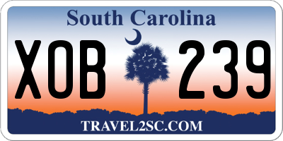 SC license plate XOB239