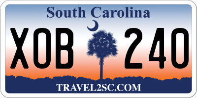 SC license plate XOB240