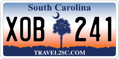 SC license plate XOB241