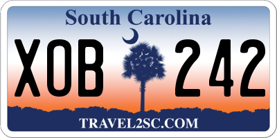 SC license plate XOB242