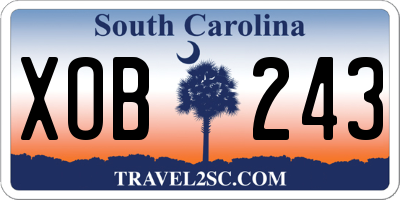 SC license plate XOB243
