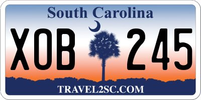 SC license plate XOB245
