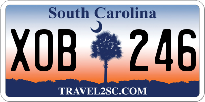 SC license plate XOB246