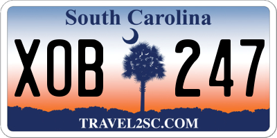 SC license plate XOB247