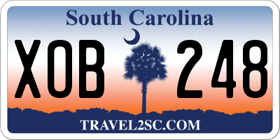 SC license plate XOB248